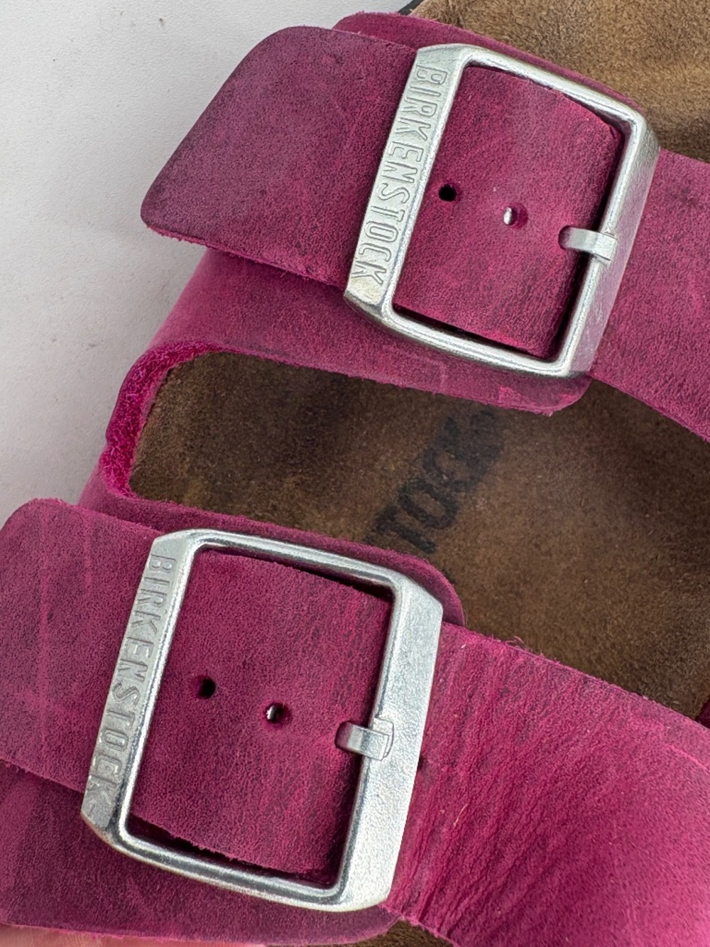 Birkenstock Arizona Festival Fuchsia Oiled Leather Women’s Sandals 41 US 10-10.5 - Picture 13 of 14